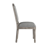 Homelegance By Top-Line Mayer Arched Linen and Wood Dining Chairs (Set of 2) Grey Rubberwood