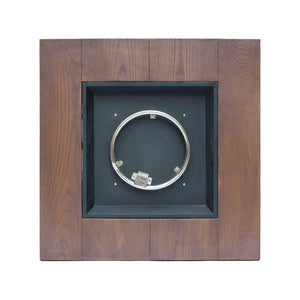 English Elm Outdoor Square Gas Fire Pit 40000 Btu Mgo Wood Grain Finish Propane Tank Enclosed 61907.00-40K