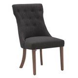 Homelegance By Top-Line Marsean Button Tufted Dining Chairs (Set of 2) Brown Rubberwood