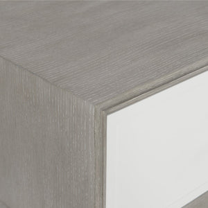 Bernhardt Bernhardt Cerused Greige Oak Cocktail Table With Lacquered White Drawers, Lucite Hardware & Casters 442027