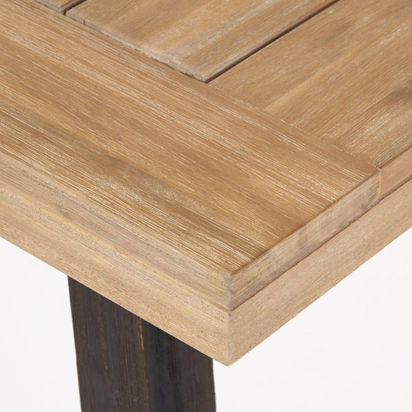English Elm Bettina Solid Acacia Outdoor Dining Table with Slat Top Oil Finish Patio Deck 56701.00