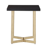 Homelegance By Top-Line DuBose Black and Gold Metal Base End Table Black Metal