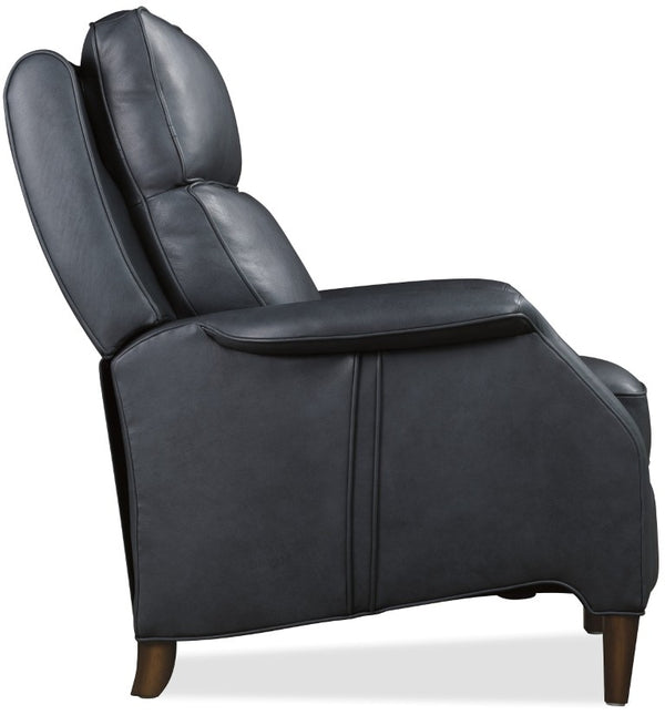 Hooker Furniture Wrenn Recliner With Power Headrest And Usb Charging — Semi-Aniline Leather, Bustle Back Comfort Blue RC829-PH-048