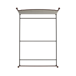 Homelegance By Top-Line Finola Cream Curved Top Cherry Brown Metal Poster Bed Black Linen