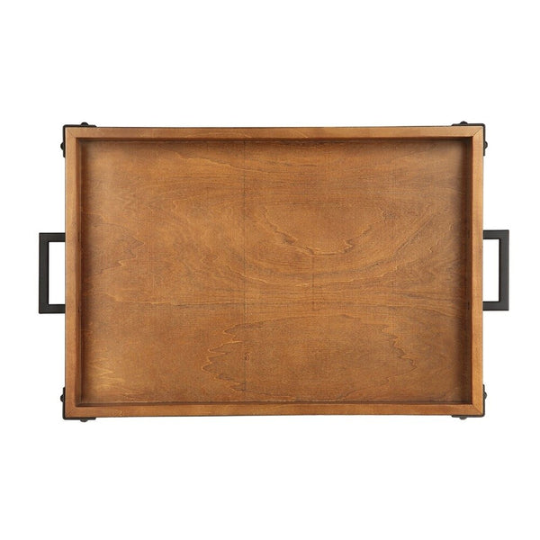 Homelegance By Top-Line Rafferty Rustic Serving Cart Oak Wood