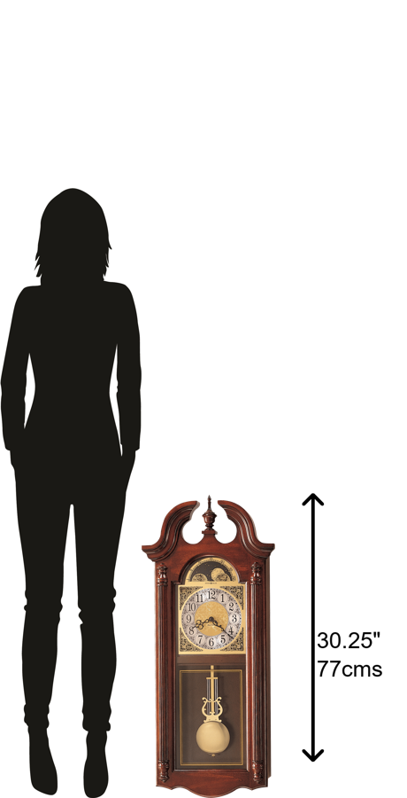 Hekman Furniture 620158 Fenwick Wall Clock - Stunning Antique Design With Dual-chime Quartz Movement & Pendulum Decor Windsor Cherry Fenwick Wall Clock 620158