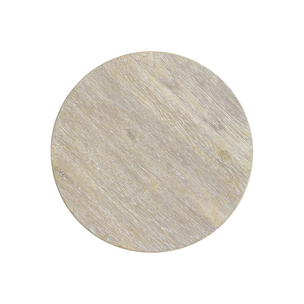 Bernhardt Bernhardt Antibes Sculptural Side Table With Rustic Oak Top & Textured Pumice Concrete Base, 22" H 350113