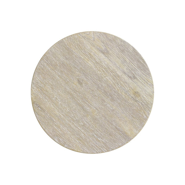 Bernhardt Bernhardt Antibes Sculptural Side Table With Rustic Oak Top & Textured Pumice Concrete Base, 22" H 350113