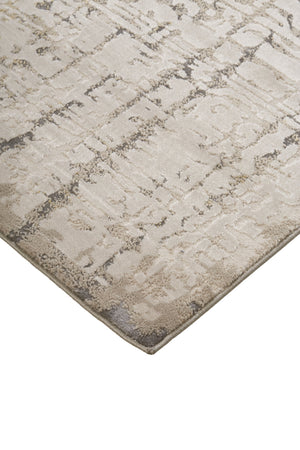 Feizy Rugs Waldor Modern High-low Pile Abstract Rug - Elegant Gold And Gray Tones For Chic Home Decor Ivory,Gray Polypropylene,Polyester 7353683fbge000h13
