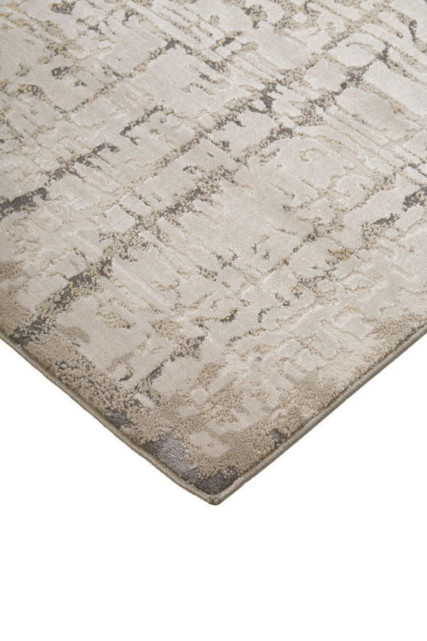 Feizy Rugs Waldor Modern High-low Pile Abstract Rug - Elegant Gold And Gray Tones For Chic Home Decor Ivory,Gray Polypropylene,Polyester 7353683fbge000h13