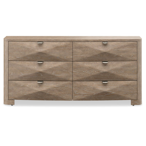 Bernhardt Bernhardt Aventura Marcona 6-Drawer Bow-Front Dresser With Pyramid Drawer Faces & Soft-Close Drawers 318054
