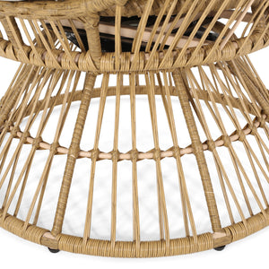 English Elm Christopher Knight Home® - RESEDA Swivel Egg Chair with Faux Rattan Basket, Water-Resistant Cushion, Handcrafted Comfort Natural 67931.00LBGE