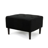 Christopher Knight Home® - Noble House - Kimiko Tufted Black Velvet Ottoman