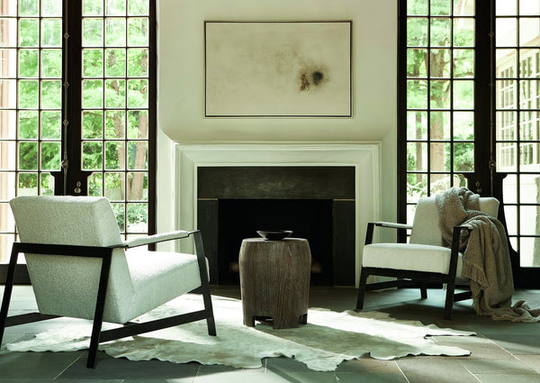 Bernhardt Bernhardt Casa Paros Drum-Shape Accent Table — Playa Wood-Grain Resin End Table, Rustic Modern Charm 317113