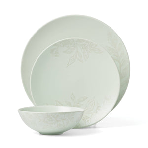 Lenox Oneida Roseto 12-Piece Dinnerware Set , Soft Sage Green, GREEN STONEWARE 897395