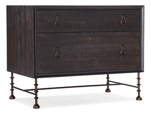 Hooker Furniture Big Sky Lateral File Cabinet Charred Timber Rustic Pecky Hickory 2-Drawer Locking File Cabinet, 38"W 6700-10466-98
