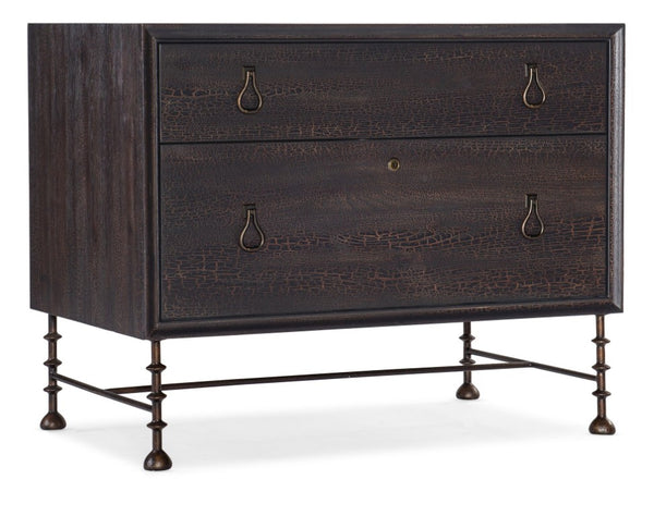 Hooker Furniture Big Sky Lateral File Cabinet Charred Timber Rustic Pecky Hickory 2-Drawer Locking File Cabinet, 38"W 6700-10466-98