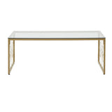 Homelegance By Top-Line Doxie Octagon Pattern Gold Metal and Glass Coffee Table Gold Metal