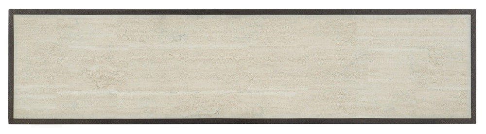 Hooker Furniture Console Narrow Marble Top Console Table With Charcoal Metal Frame, X-Stretcher, 16" Depth For Hallway 5914-80151-00