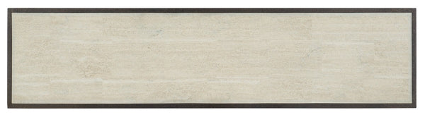 Hooker Furniture Console Narrow Marble Top Console Table With Charcoal Metal Frame, X-Stretcher, 16" Depth For Hallway 5914-80151-00