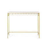 Christopher Knight Home® - Noble House - Breu Modern Glam Console Table with Petal Accents, Gold and White