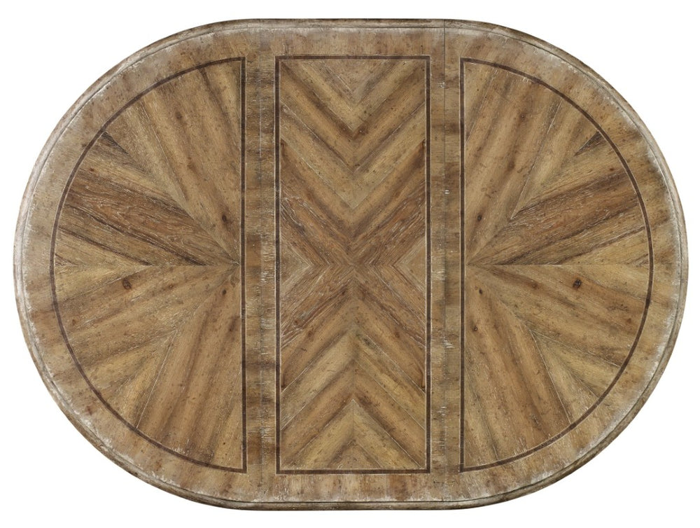 Hooker Furniture Chatelet 54" Round Dining Table With 20" Leaf — Paris Vintage Distressed White Farmhouse Elegance 5350-75203