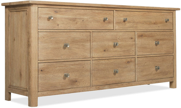 Hooker Furniture Driftwood Buckboard Eight-Drawer Dresser With Cedar-Lined Drawers, Jewelry Tray & Rustic Distressing Light Wood 6820-90202-80