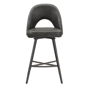 Homelegance By Top-Line Amala Metal Swivel 24" Counter Height Stools (Set of 2) Dark Grey Engineered Wood