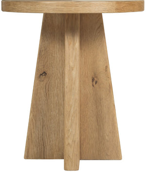 Hooker Furniture Driftwood Round End Table With Distressed Buckboard Oak Finish, Compact Pedestal Design For Small Spaces Light Wood 6820-80213-80