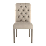 Homelegance By Top-Line Dafne Tufted Rolled Back Parsons Chairs (Set of 2) Grey Rubberwood