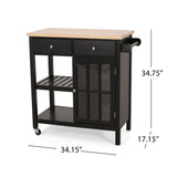 Christopher Knight Home® - Noble House - Byway Contemporary Kitchen Cart with Wheels