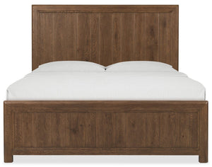 Hooker Furniture Driftwood Queen Panel Bed With Buckboard Oak Finish, Solid Oak Construction & Versatile Headboard Styling Medium Wood 6820-90250-85