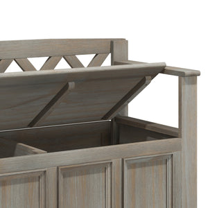 English Elm Amherst Solid Wood Entryway Storage Bench With Distressed Grey Finish, Spacious & Versatile Design B136P158338