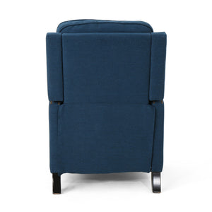English Elm Christopher Knight Home® - 27.5" Wide Manual Standard Recliner with Plush Upholstery, Nailhead Trim & Contemporary Pushback Comfort Navy Blue 62808.00