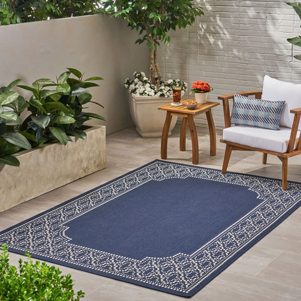 English Elm Christopher Knight Home® - MARINA 4401L Navy Polypropylene Rug 5'3" x 7' Machine Woven Loop Pile Durable Indoor Outdoor Decor 65842.00