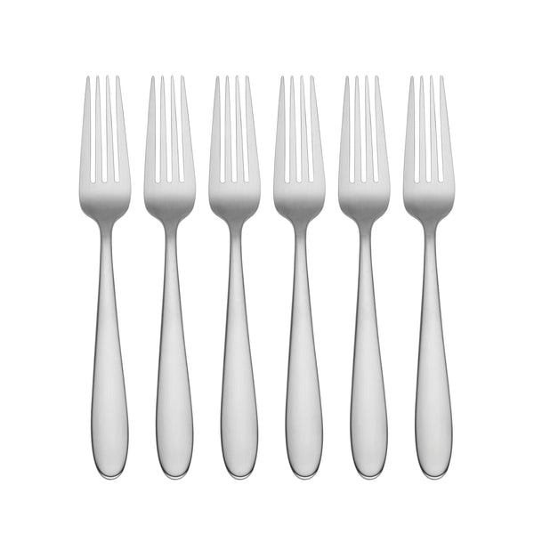 Lenox Oneida Vale Everyday Flatware Dinner Forks, Set of 6 Metallic, STAINLESS METAL H282006A