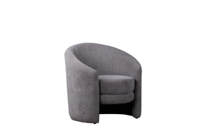 Porter Designs Porter Leo Boucle Fabric Accent Chair In Stylish Gray - Modern Small Space Seating Solution Gray Fabric 01-168-06-3576