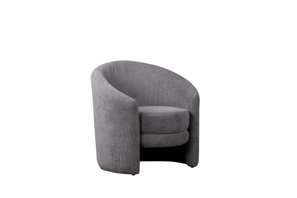Porter Designs Porter Leo Boucle Fabric Accent Chair In Stylish Gray - Modern Small Space Seating Solution Gray Fabric 01-168-06-3576