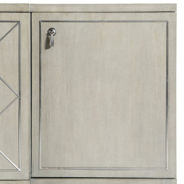 Bernhardt Bernhardt Cornelia Buffet With Nebbia Ash, Brushed & Glazed Stainless Diamond Inlay, Soft-Close Doors 331131
