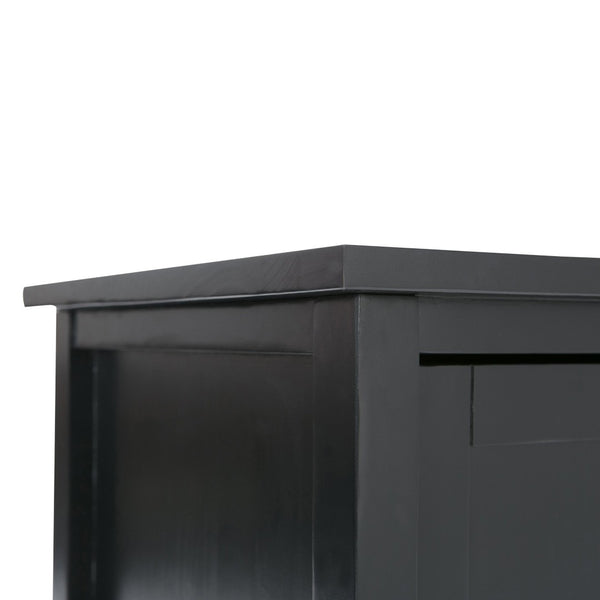 English Elm Warm Shaker Tv Media Stand - Handcrafted Solid Wood In Rich Black With Storage & Cord Management B136P159718-GIGA