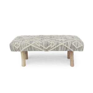 English Elm Christopher Knight Home® - Eucalyptus Wood Bench - Handcrafted Boho Upholstered Seating For Entryway, Hallway & Bedroom Decor 66418.00IVR