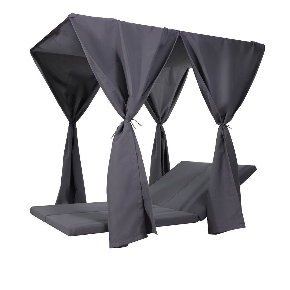 English Elm Kenzie Daybed Cushion and Curtain Set for Bedroom Nook Sunroom Lounge Retreat Dark Grey 71046.00CUSH-DGRY