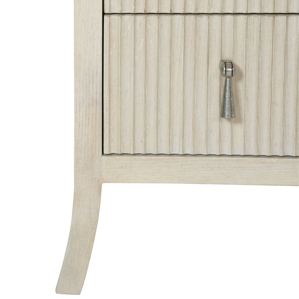Bernhardt Bernhardt Cerused Linen East Hampton Bachelor's Chest With Beaded Drawers & Aged Silver Pulls, 37.25"W 395230