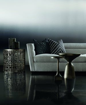 Bernhardt Bernhardt Aaron Cast-Aluminum Chairside Table In Graphite Finish With Open Geometric Sculptural Sides 379162