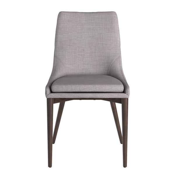 Homelegance By Top-Line Arnet Mid-Century Barrel Back Linen Dining Chairs (Set of 2) Grey Rubberwood