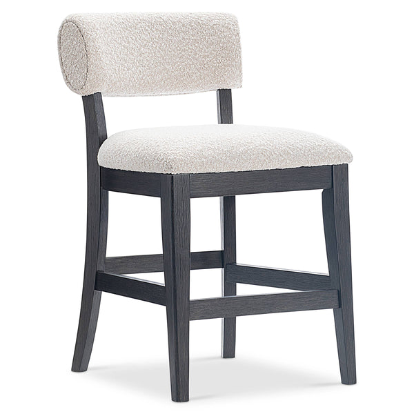 Bernhardt Bernhardt Amos Upholstered Counter Stool with Curved Back and Exposed Wood Frame L25587
