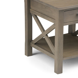 English Elm Kitchener End Table - Handcrafted Farmhouse Grey Wood Table With Storage & Rustic Charm For Any Space B136P158207