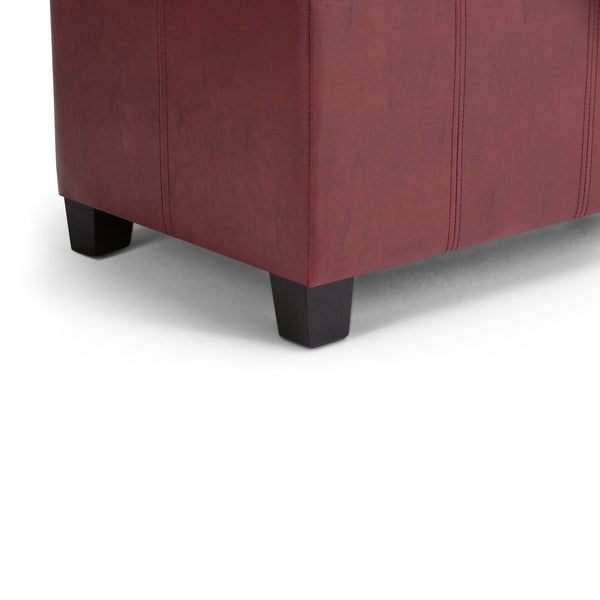 English Elm Dover - Modern Radicchio Red Storage Ottoman Bench With Multiuse Functionality & Comfort Features B136P159043