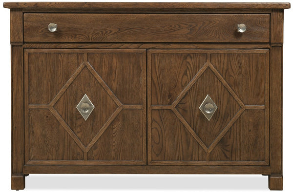 Hooker Furniture Driftwood Hall Chest With Buckboard Finish, Diamond-Motif Doors, Soft-Close Drawer & Storage Medium Wood 6820-85005-85