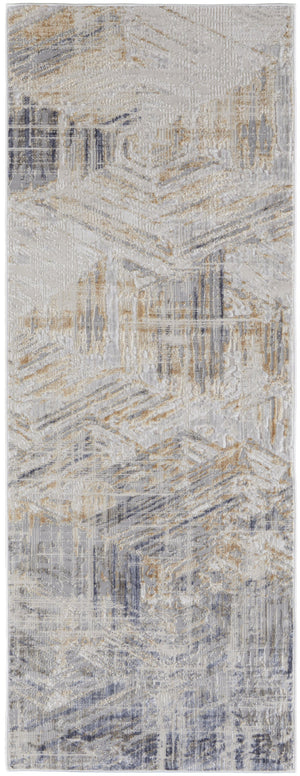 Feizy Rugs Laina Modern Low-pile Abstract Area Rug - Versatile Designs For Living Rooms, Bedrooms & More Tan,Ivory,Gray Polyester,Polypropylene Lai39g6fgrybgei31